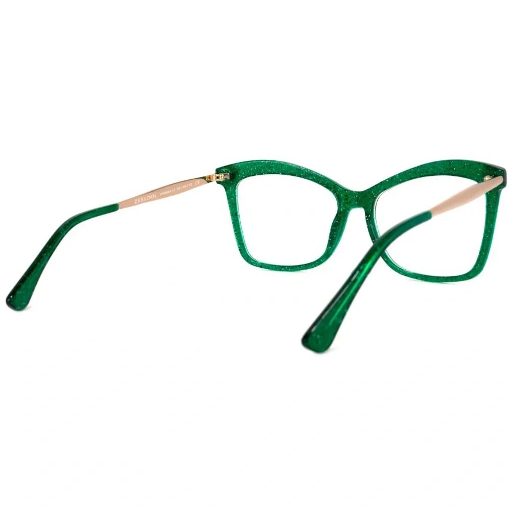 Zelool Prescription-5.00 Glitter Gold & Kelly Green Large Frame Fashion … - Picture 6 of 13